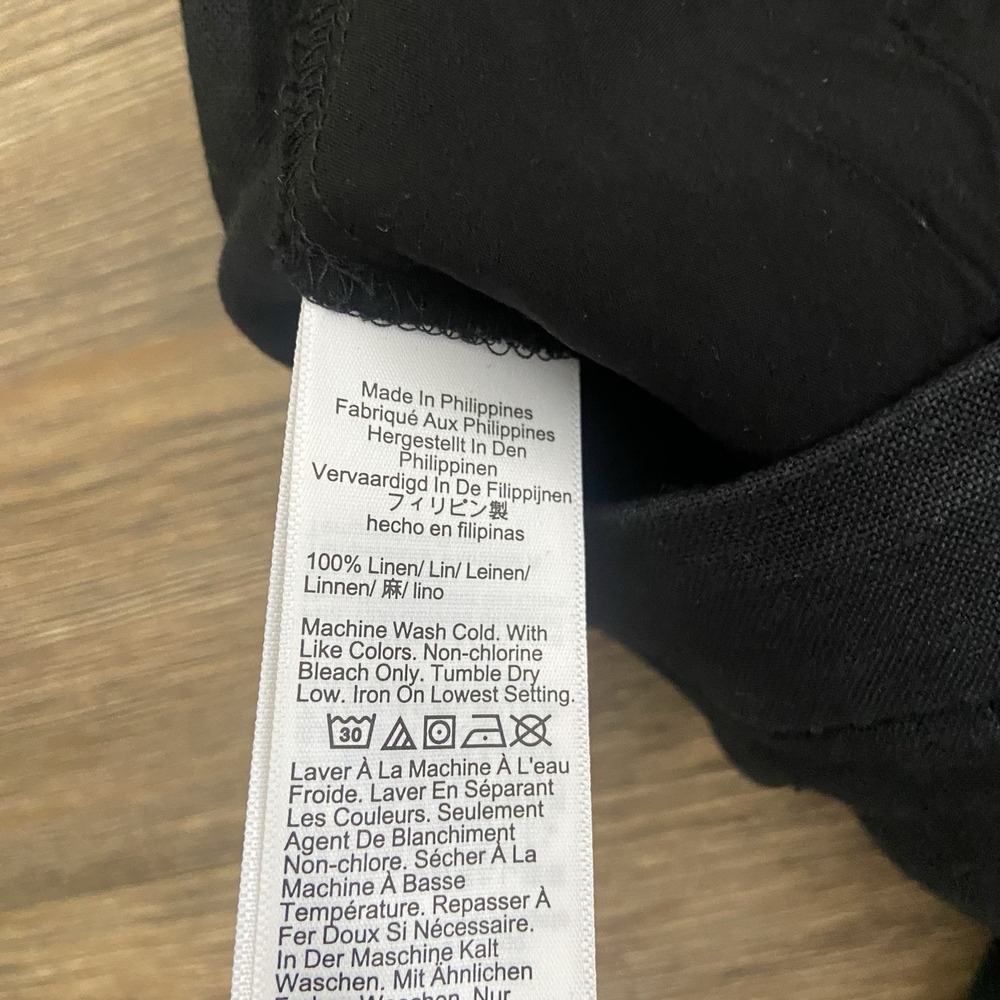 J Crew City Crepe Wide Leg Essential Pleats Pockets Linen Trouser Black Pant  4P - Picture 6 of 8